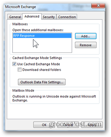 Add Mailbox Outlook 2013 - Click OK to Save