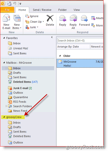 Outlook 2010 Screenshot how to add additional mailbox