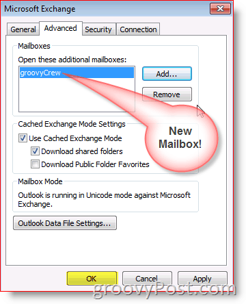 Outlook 2010 Screenshot add mailbox advanced tab